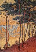 Paul Signac Sail boat and pine oil painting on canvas